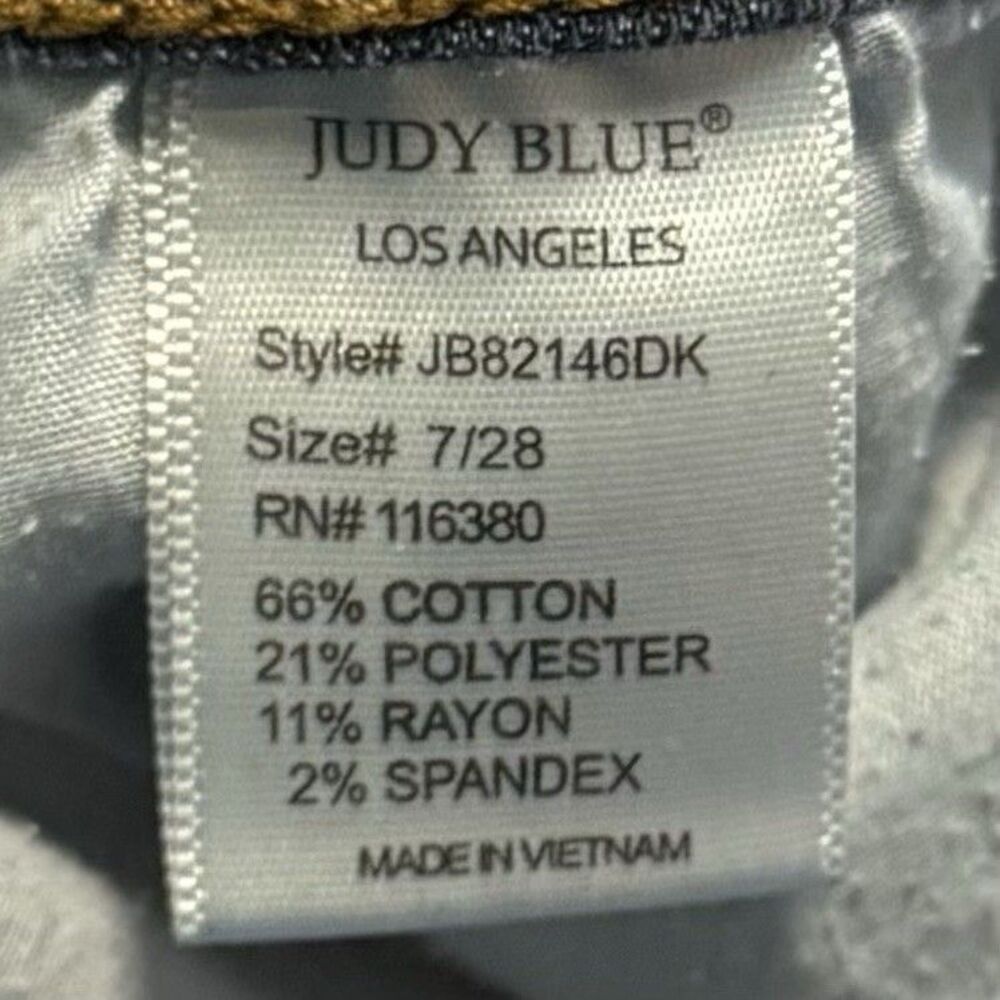 Judy Blue Jeans Womens Size 7/28 Blue Distressed Slim Cropped Stretch Pockets - Picture 9 of 9